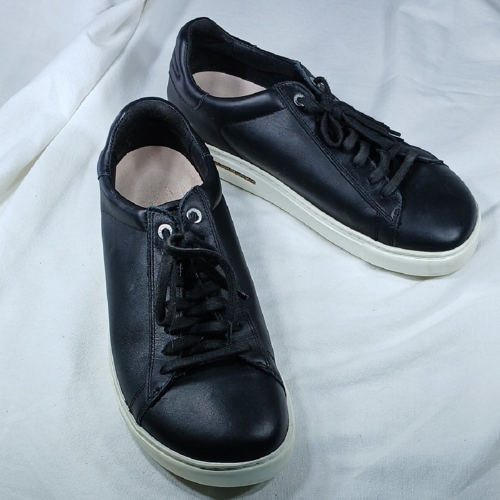 Birkenstick mens Black Leather Lace-Up Sneakers size 9